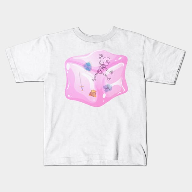 Gelatinous Cube - Pink Kids T-Shirt by NerdySparkleGoth